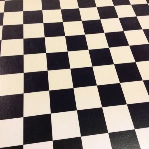 Black and white checkered linoleum