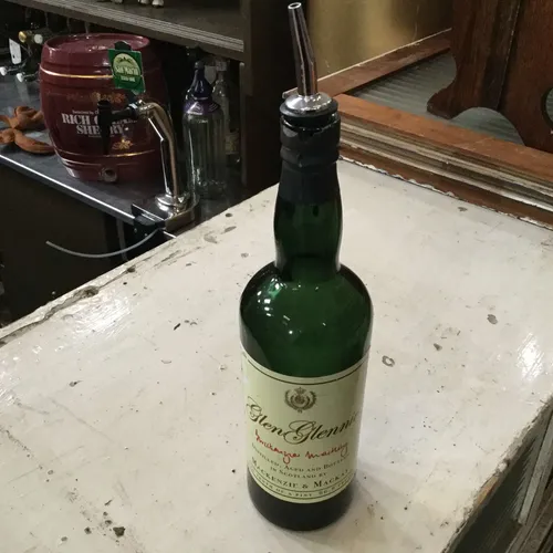 Glen Glennie green glass bottle