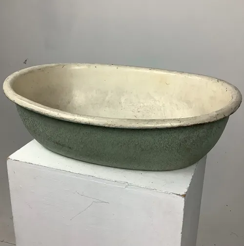 Grey and Cream Washtub /  Basin