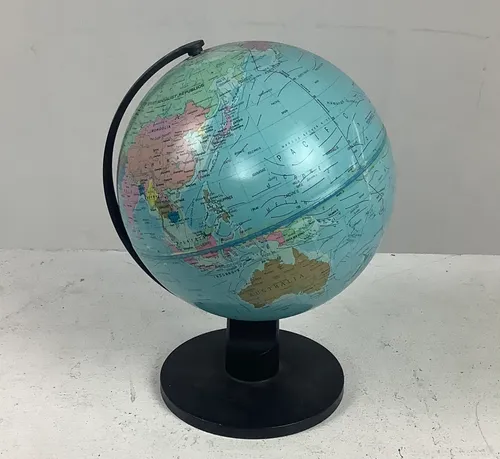 Small Globe on Black Plastic Stand