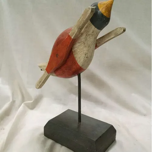 Wood Duck / Bird With Rotating Wings on Stand