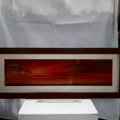 Boats on the beach at sunset painting