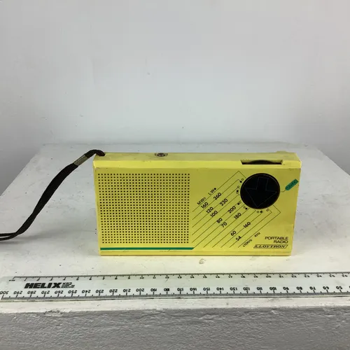 1980s 1990s Yellow Lloytron portable radio