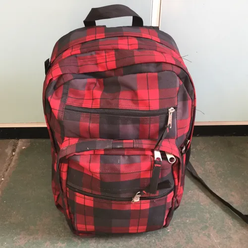 Red Tartan / Plaid Backpack Rucksack