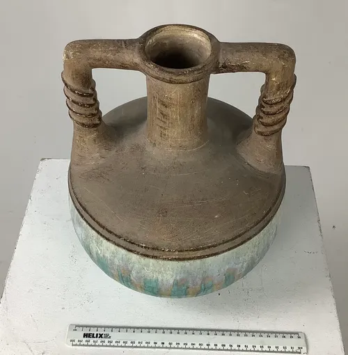 Large Aquamarine Blue Ceramic Two Handle Jug / Vase (3 available)