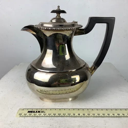 Silver Tea / Coffee Pot with Black Bakelite Handle