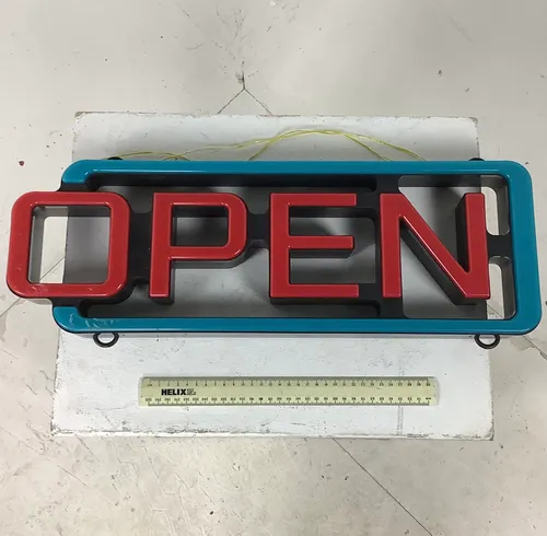 Blue and Red Neon Open Sign