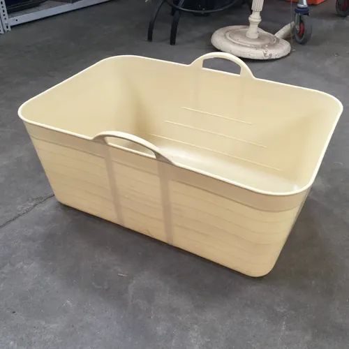 Cream Plastic Laundry Basket