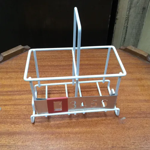 White 2 Slot Milk Bottle Caddy Carrier with Bottles