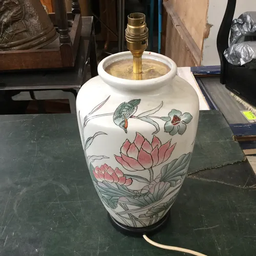 Ceramic Floral Print Lamp