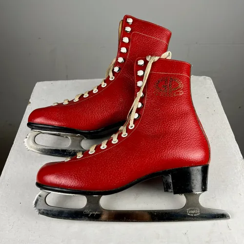 Red Leather Ice Skates
