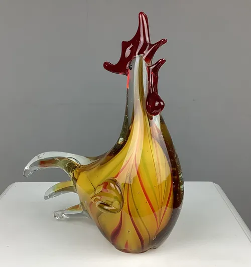 Red and Yellow Glass Rooster
