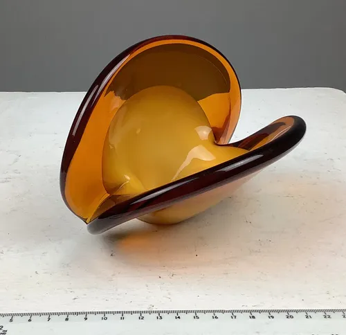 Amber / Orange Glass Open Shell Ornament