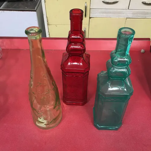 Brightly Coloured Decorative Glass Bottles (Various Options Available)