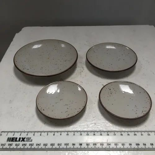 Brown Paint Splattered Dinner Plate