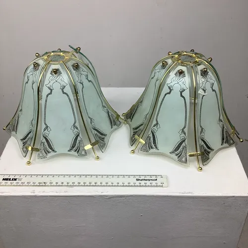 Period Blue Glass Lamp Shade (2 available)