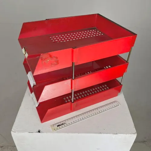 Red Stacking Invoice Trays