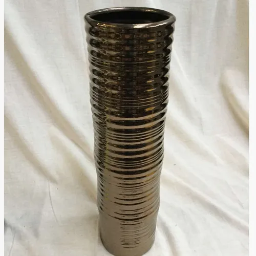 Bronze effect Cylindrical ceramic vase