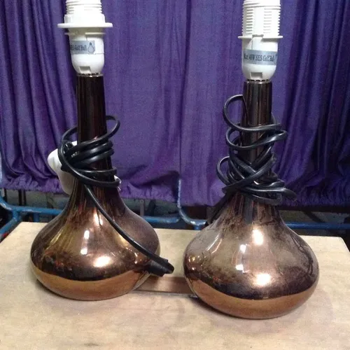 brown metallic ceramic table lamp base