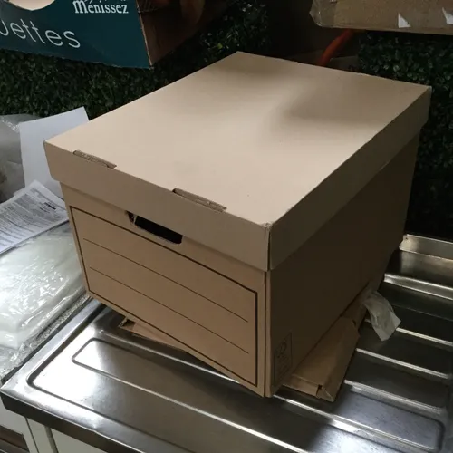 Brown Lidded Cardboard Filing Box