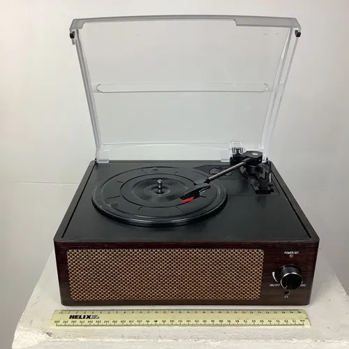 Dark Wooden Effect Wireless Turntable