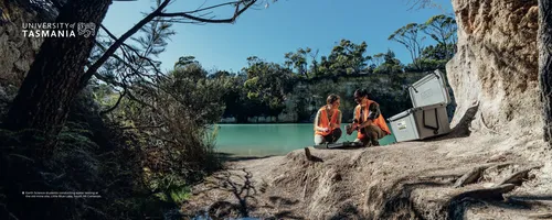 (6m) Earth Science students conducting water testing at the old mine site, Little Blue Lake.