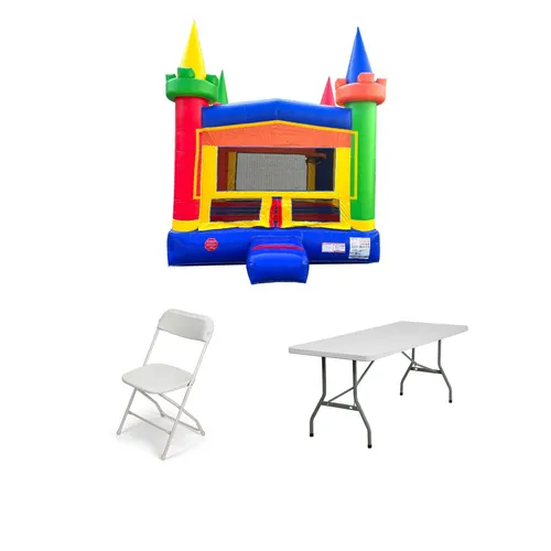 SPECIAL OFFER** Bounce House Bundle 13x13 (INCLUDES 1 8FT TABLE AND FOLDING CHAIRS)
