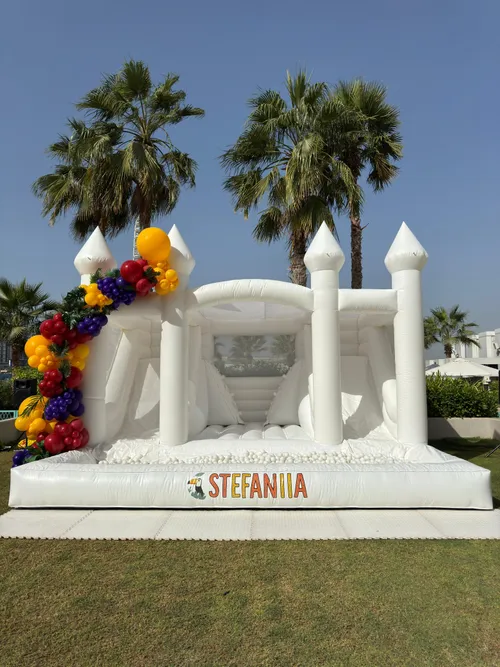 White Double Bouncy with Ball Pit