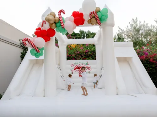 White Bouncy Double Slides