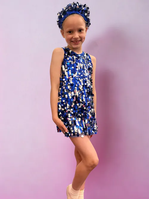 Silver and Blue sequin dress 
