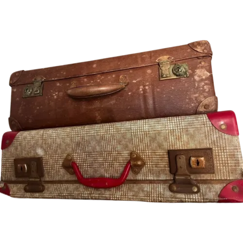 Small Brown Suitcases Pair 