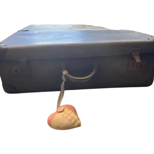 Brown Suitcase with heart  