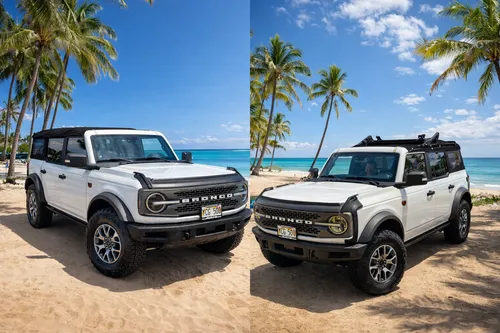 White Ford Bronco (w/ Soft-top)