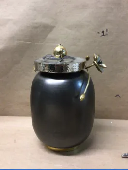 micheal aram anemone flower medium vase canister with lid 7x10