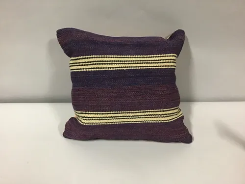 kilim pillow square purple stripe