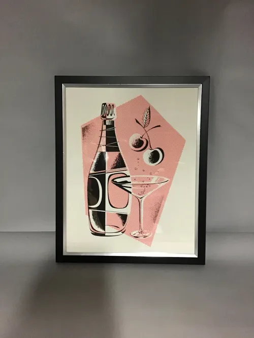 martini cocktail pink art  