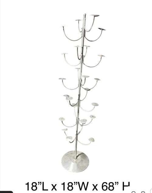 vintage aluminum millenary hat rack free standing