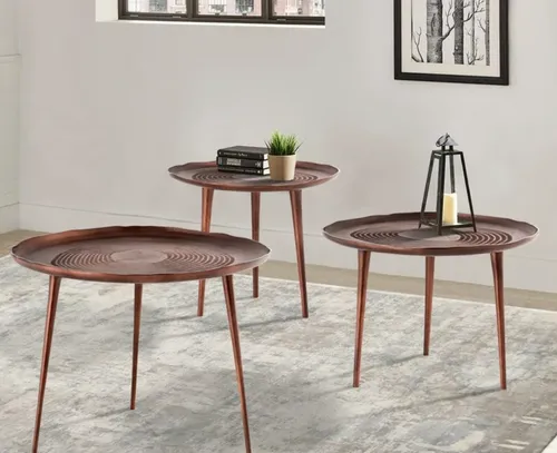 pasargad odeon round 3 leg side table brass 22x16h