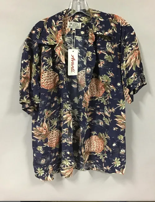 Hawaiian shirt blue with pineapple 