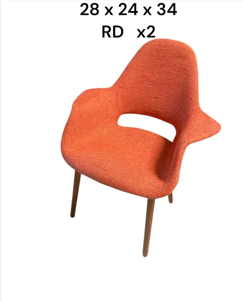 organic chair orange wood legs 