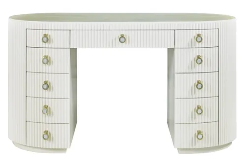 1940's white vanity desk 53x21x28h