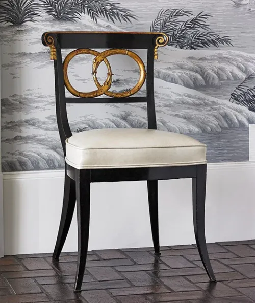 dolphin dining chair /by anabella home black/gold