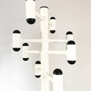 vintage mid century mod white amisco coat tree stand 