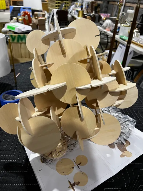 mau modular disk lamp wood 