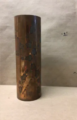 cylinder vase brown swirl 