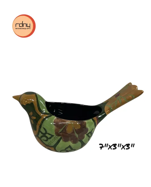 bird dish green flower