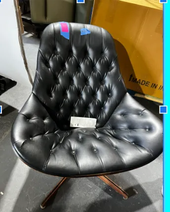 black plycraft lounge chair tufted swivel