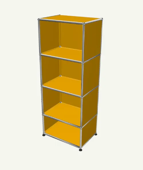 USM  4 shelf bookcase anthracite yellow 