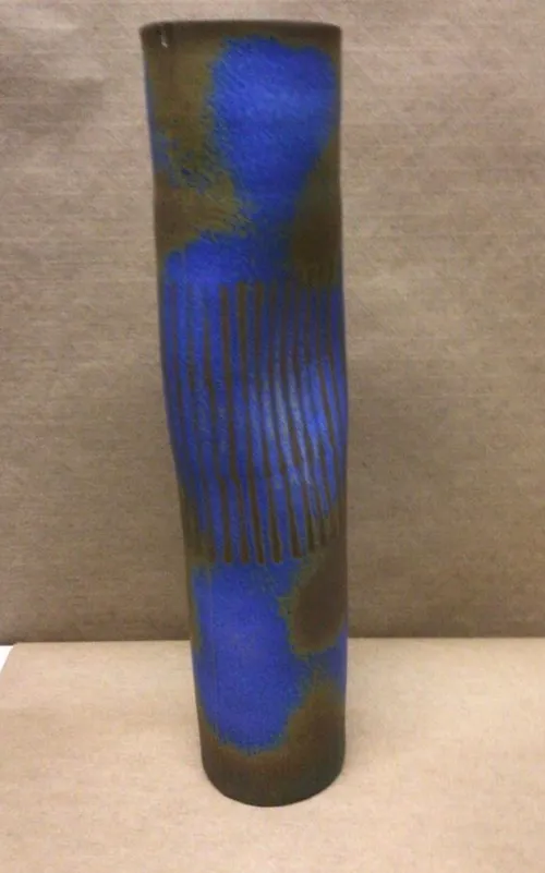 tall cobalt blue vase ceramic 