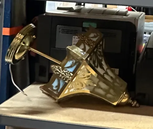 brass cutout ceiling hanging lamp